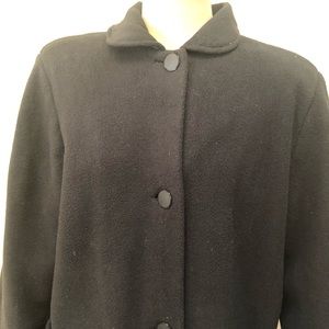 Long fleece black coat.